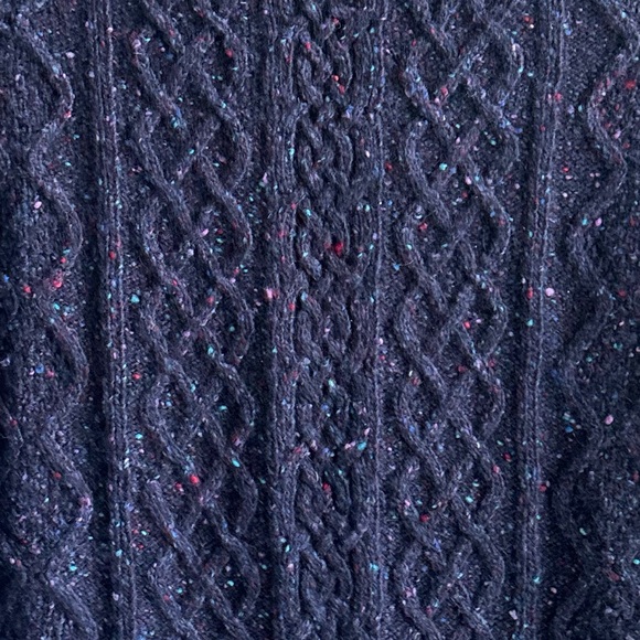 Theory Mayly Fleck Wool Mohair Cable Knit Sweater Dress Purple Fleck Size Large - Picture 17 of 17